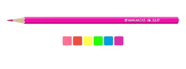 Набор неоновых карандашей LSNCP-06 заточенный 8х6 цв, Лео LSNCP-06