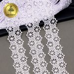 Кружево гипюр (плетёное) 44 мм, диз. 133, цв.4 белый, уп. 9 м, Kruzhevo