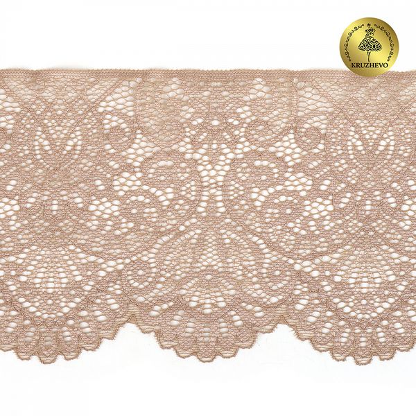 Кружево эластичное (стрейч) 110 мм / 25 метра, TBY.40992PP, цв.L30 кофе с молоком, Kruzhevo