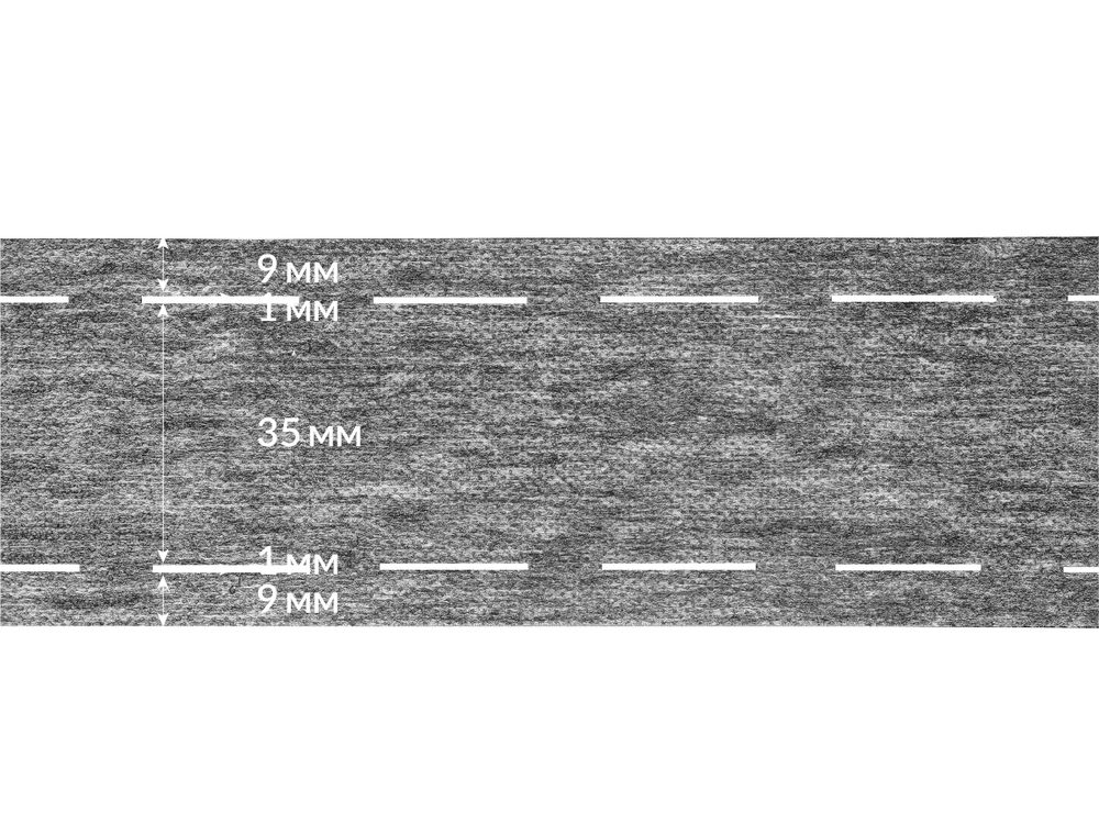 Лента корсажная клеевая перфорированная 55.0 мм / 200 метров, 50 г/м², цв. серый, 20150 9/1/35/1/9, БрючникоФФ