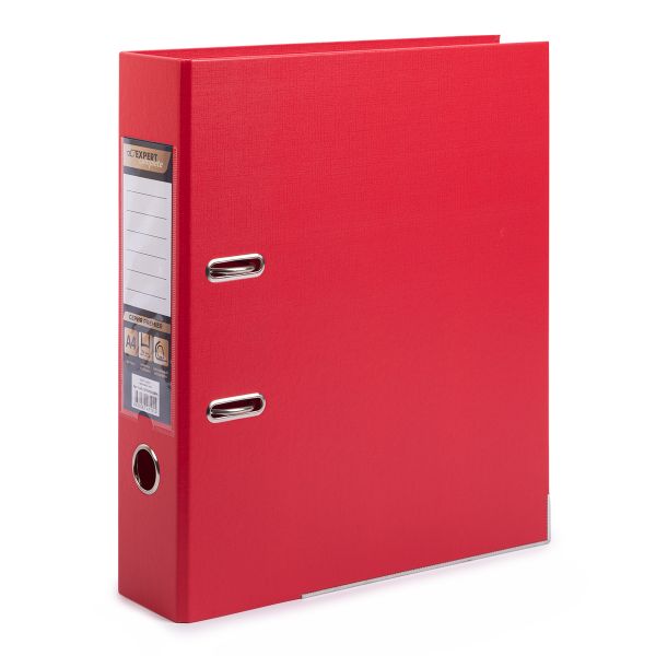 Регистратор PVC, 2-х стороннее покрытие, мет.уг. 75 мм, 50 шт, Premier A4 арочный механ. (разб.), красный ЕС100162004, Expert Complete