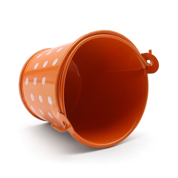 Ведро в горошек 6х5,3см (оранжевый), AR004-1