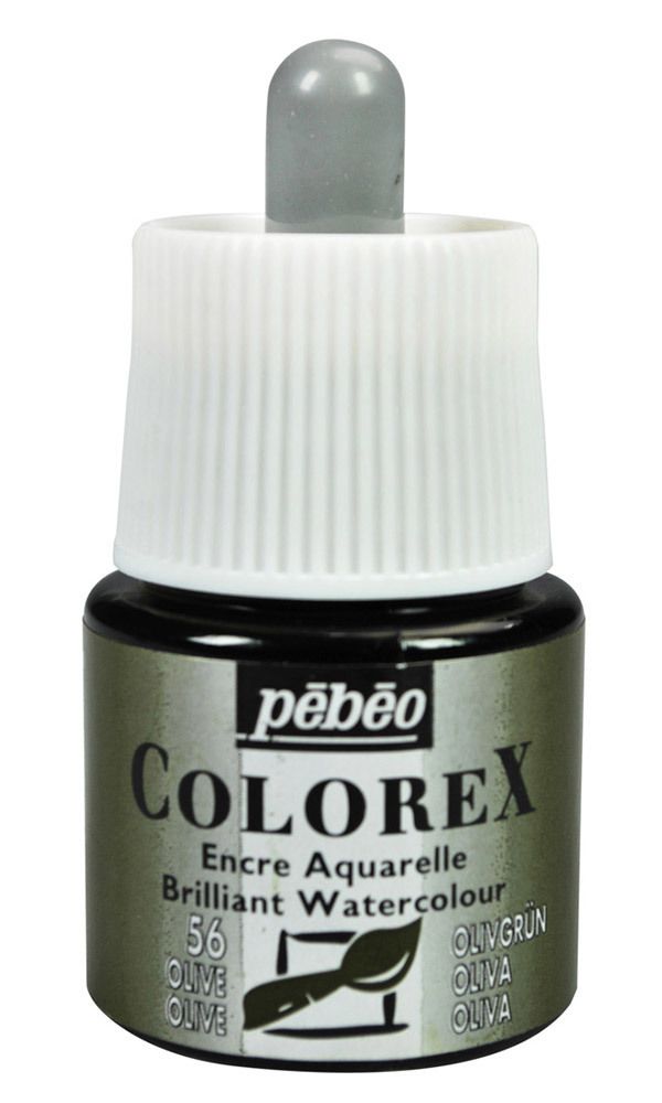 Краска акварель акварельные чернила Colorex 45 мл, 341-056 оливковый, Pebeo