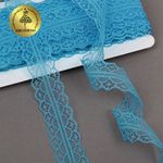 Кружево отделочное в стиле "трикотаж" Kruzhevo 30 мм, TBY 1659-1, бирюзовый, 27.4м
