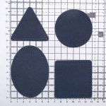Набор заплаток пришивных из замши, круг, квадрат, треугольник, овал 6см, с перфорацией, 4 шт (22 темно-синий), 59723