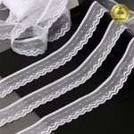 Кружево эластичное (стрейч) 25 мм, 8028, цв.01 белый уп.50м, Kruzhevo