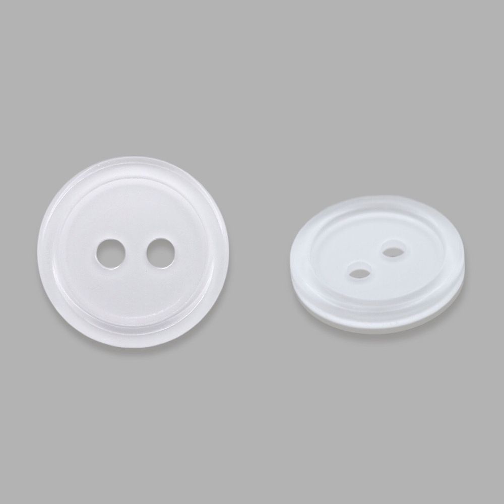 Пуговицы 2 прокола 24L (15мм), пластик (Wht-01 белый), 72 шт, CN 2807