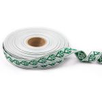 Лента (тесьма) жаккардовая 18.0 мм / 25±1 метров, рис.9797, белый/зеленый, Gamma С3771Г17 рис.9797