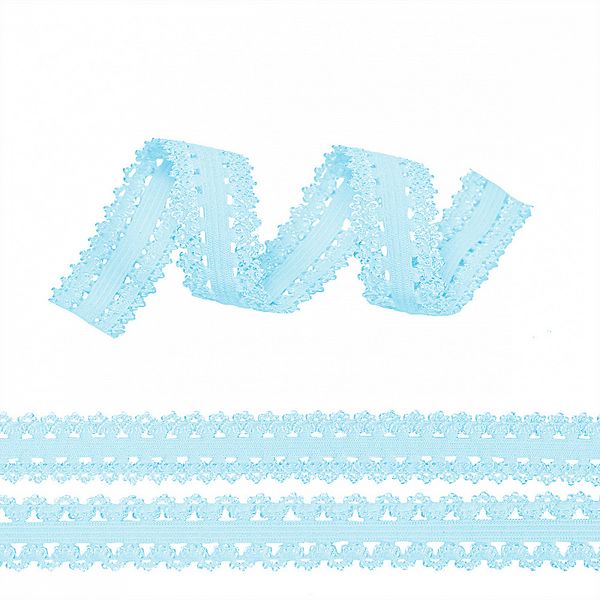 Резинка бельевая (ажурная) 20.0 мм / 6±0.5 метров, RB04 голубой F183