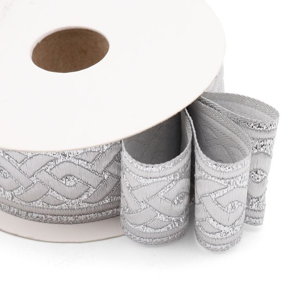 Тесьма металлизированная 35 мм, 10 м, (серебро)