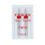 Иглы для швейных машин бытовые универсальные 130/705 H, №70/2, двойные, 2 иглы, в пенале 5102042, ORGAN