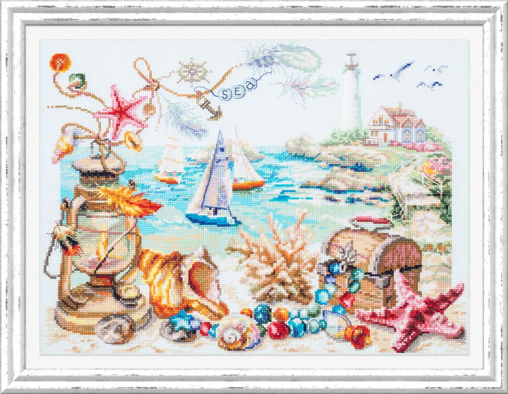 Набор для вышивания нитками Чудесная игла, Морской бриз 40х31 см