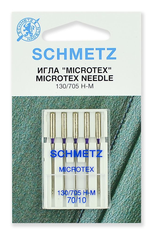 Иглы микротекс (особо острые) Schmetz 130/705H-M №70, уп. 5 игл