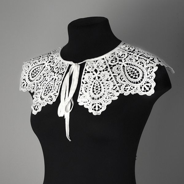 Пришивной кружевной воротник TBY.13/185 цв.белый уп.1шт, Kruzhevo