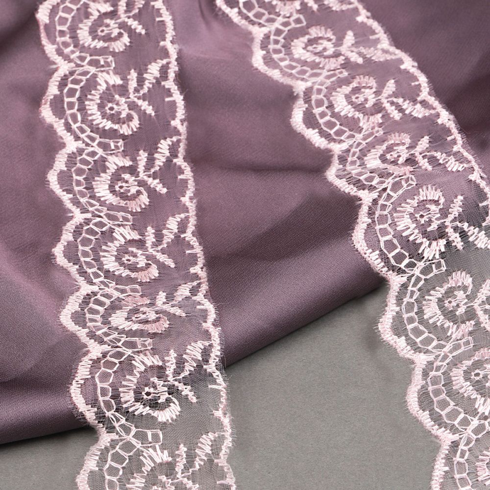 Кружево капроновое 45 мм / 9.14 м, TBS.30010 цв.004 (240) св.розовый, Kruzhevo