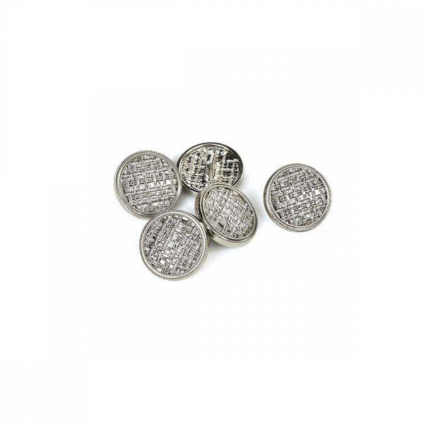 Пуговицы на ножке металлические 24L=15мм, С-MP06 цв.серебро, 5 шт