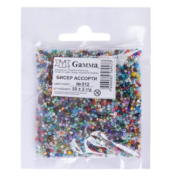 Набор бисера Preciosa ассорти 50 г, №012 разноцветный