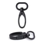 Карабин металл 15.0 мм (43х22 мм), черный матовый, ГУ12849, 4 шт