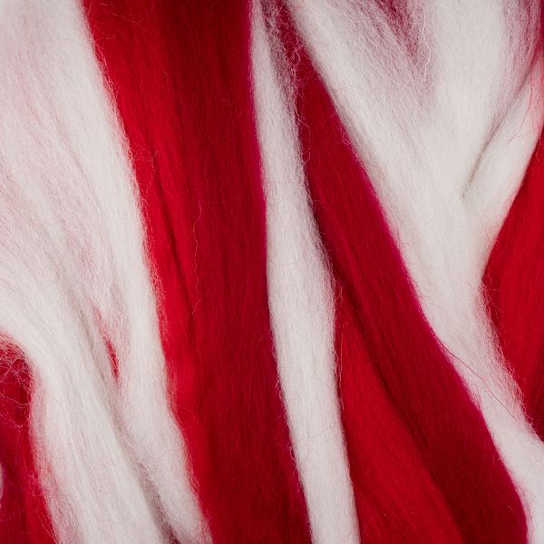 Шерсть для валяния (до 29 мкр), 50 г. 6027 отбелка/винный/красный, Gamma MY-050