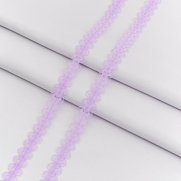 Кружево капроновое 14 мм / 30 метров, 140, 100% п/э, цв. сиреневый, 26787