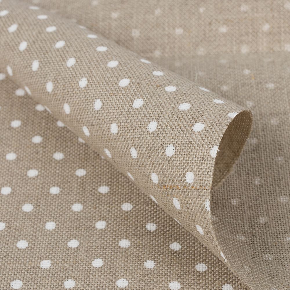 Канва Zweigart Belfast 32 ct, 50х70 см, 3 шт в упак., 5379 бежевый в горошек