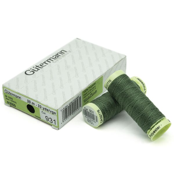 Нитки отделочные Gutermann Top Stitch, 30м, 931 зеленый мох, 5 катушек