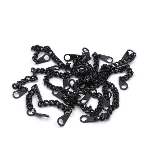 Вешалка-цепочка для одежды 100х5 мм, металл, черный матовый, 10 шт, ГНУ268