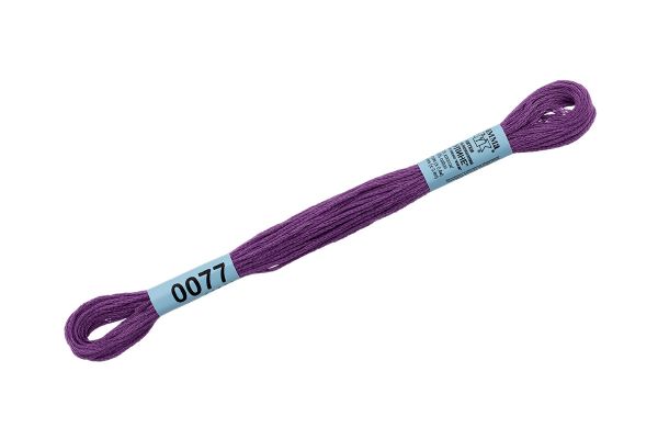 Мулине Gamma 100% хлопок, цв.0077 сиреневый, 24 мотка по 8 метров