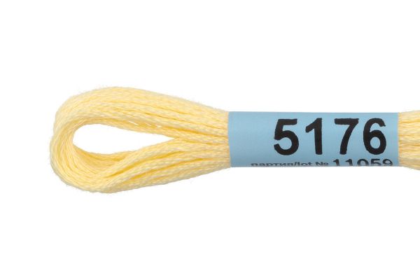 Мулине Gamma 100% хлопок, цв.5176 желтый, 24 мотка по 8 метров