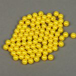 Бусины пластик (перламутр) ⌀10 мм, цв.A08 лимон, уп.50г (96 шт), Magic4Hobby