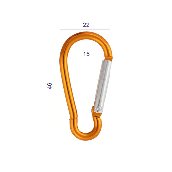 Карабин металл 15.0 мм (46х22 мм), 10 шт, 10 оранжевый, Gamma GH 120/18/10