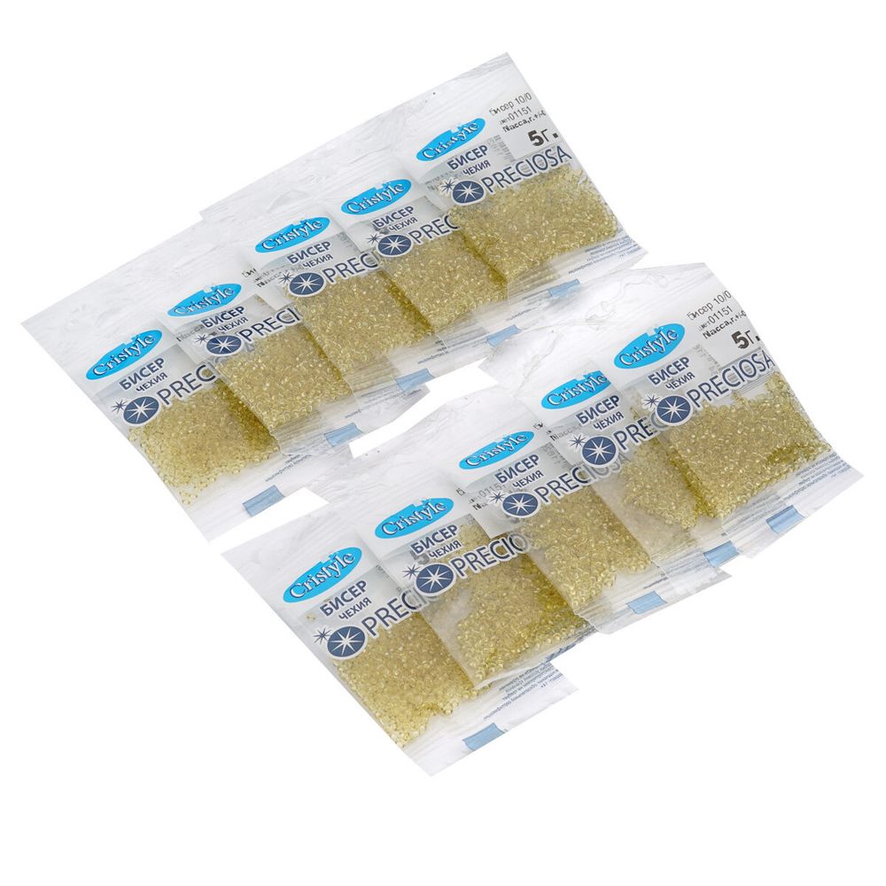 Бисер Precoisa 10/0 (2.3 мм), 50 г (10х5 г), цв. 01151