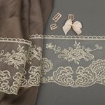 Кружево на сетке широкое 105 мм, BL.40467, цв.бежевый, уп.13.71м, Kruzhevo
