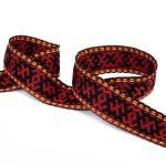 Лента (тесьма) жаккардовая 38.0 мм / 25±1 метров, для пояса, рис 9884 черный/красный №2, Gamma С3822