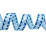 Лента атласная с рисунком Ромбы 25.0 мм / 22.5±1 метров, синий, Globus