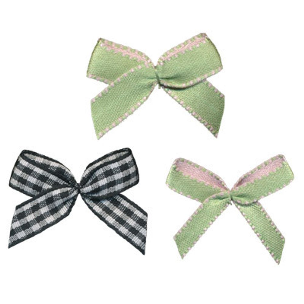 Набор текстильных бантиков, 100 шт, 406 зеленый, Annet BDR