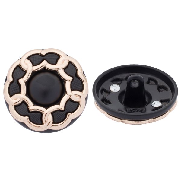 Пуговицы на ножке 36L=23 мм, металл, GD.Black (золото-черный), 10 шт, MP13