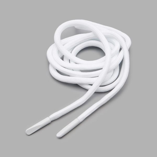 Шнурки круглые с металлическим наконечником 4.0 мм / 150 см, 50 пар (100 шт), белый, 6220-0133