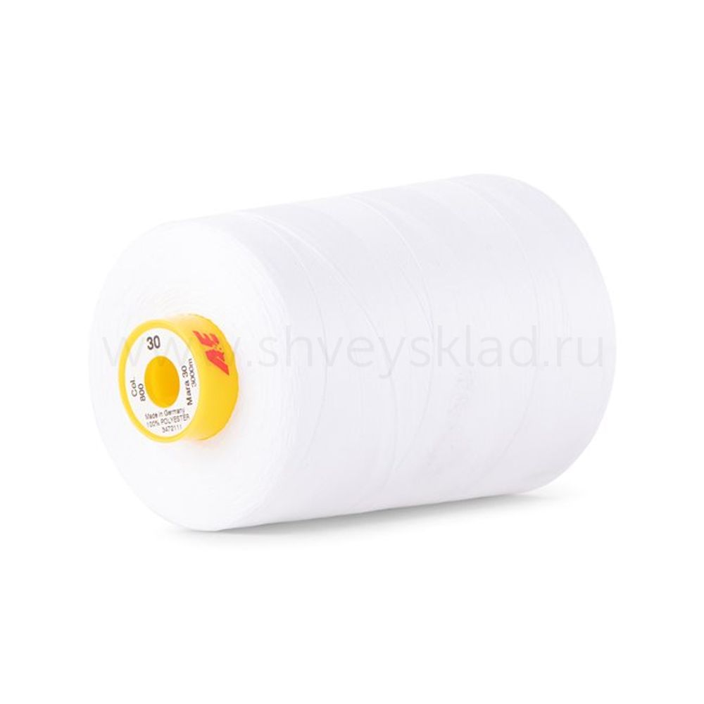 Нить отделочная Gutermann Mara 30/2, 3000 м, 702358_00, 800 белый, 1 катушка