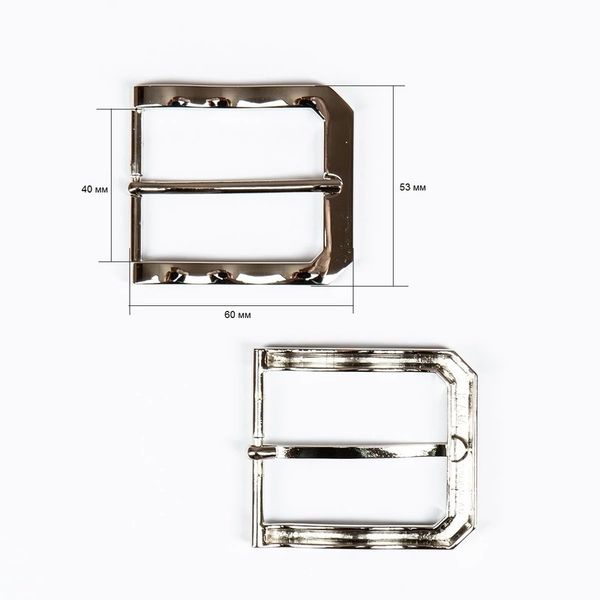 Пряжка ременная металл 40 мм мет. никель, 4 шт, BIG