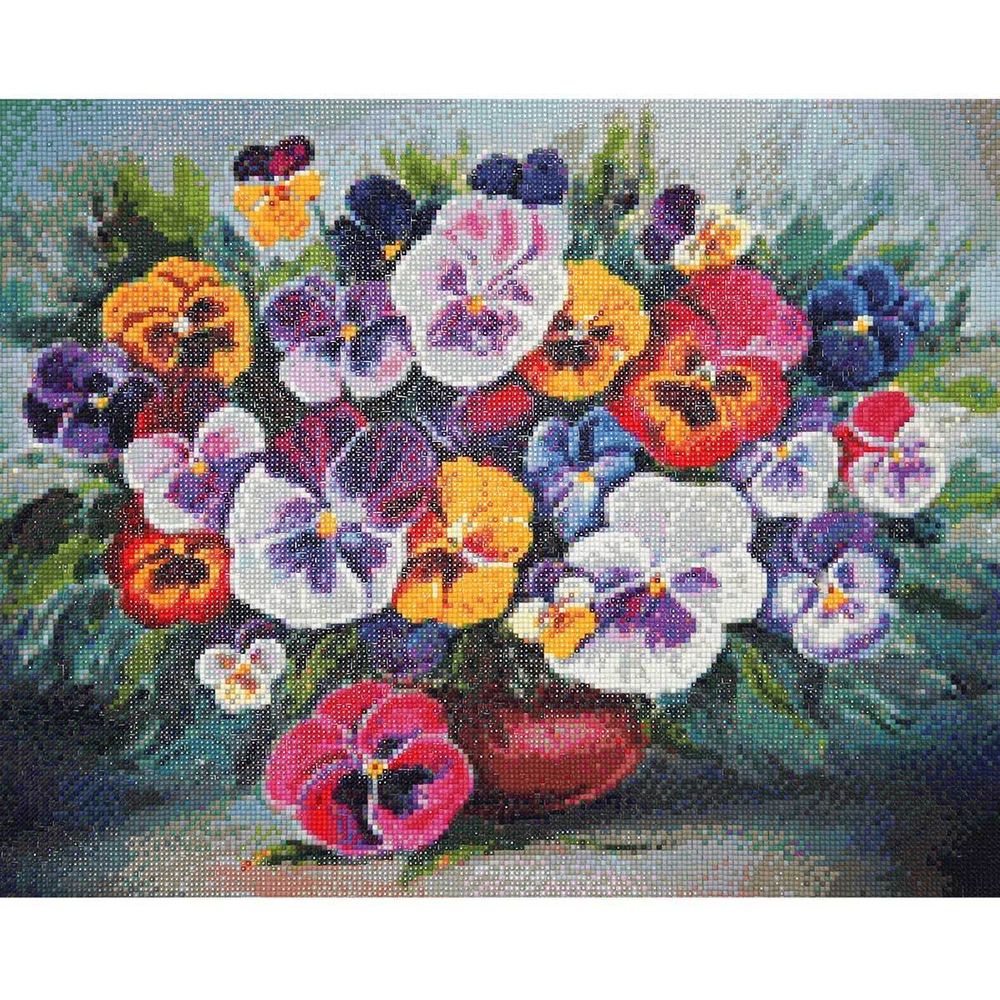 Алмазная (кристальная) мозаика Cristyle, Анютины Глазки, 50х40 см