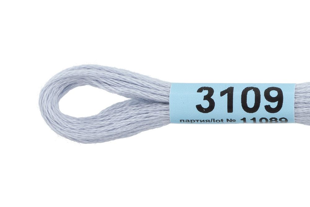 Мулине Gamma 100% хлопок, цв.3109 бл.сиреневый, 24 мотка по 8 метров
