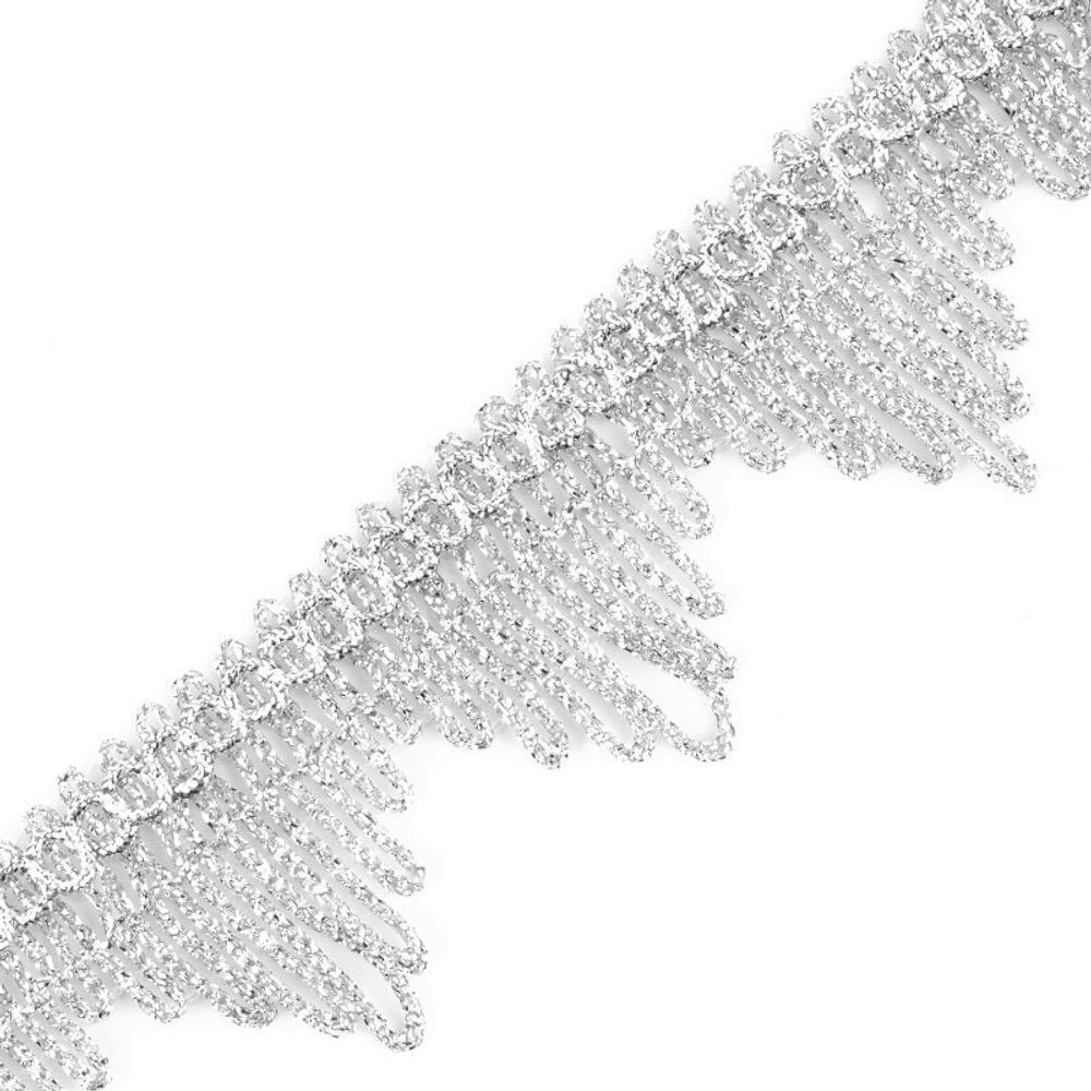 Тесьма отделочная 40 мм, 13-5061 цв.серебро уп.13.71м