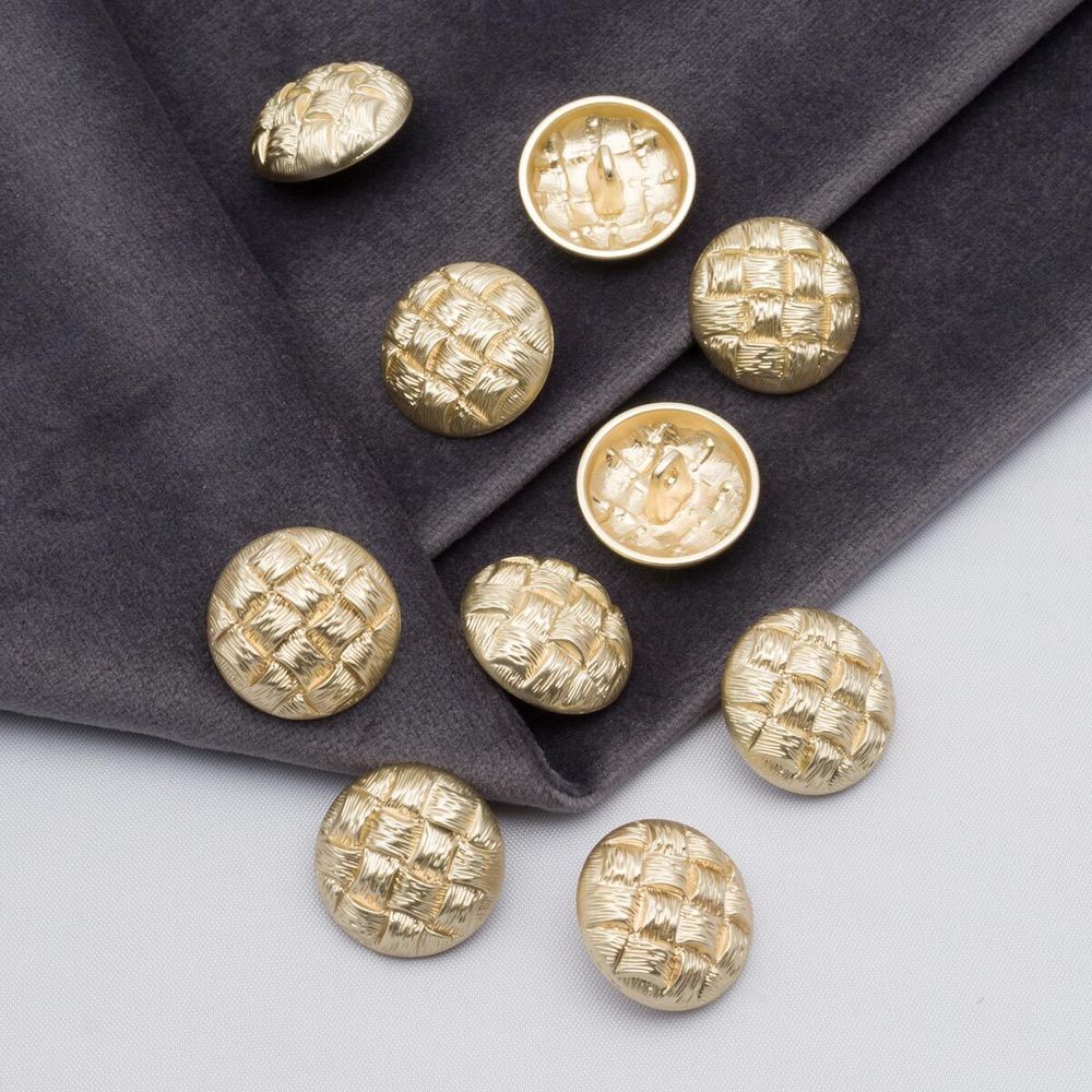 Пуговицы на ножке 28L=18 мм, металл, M.Gold (матовый золотой), 10 шт, MP03