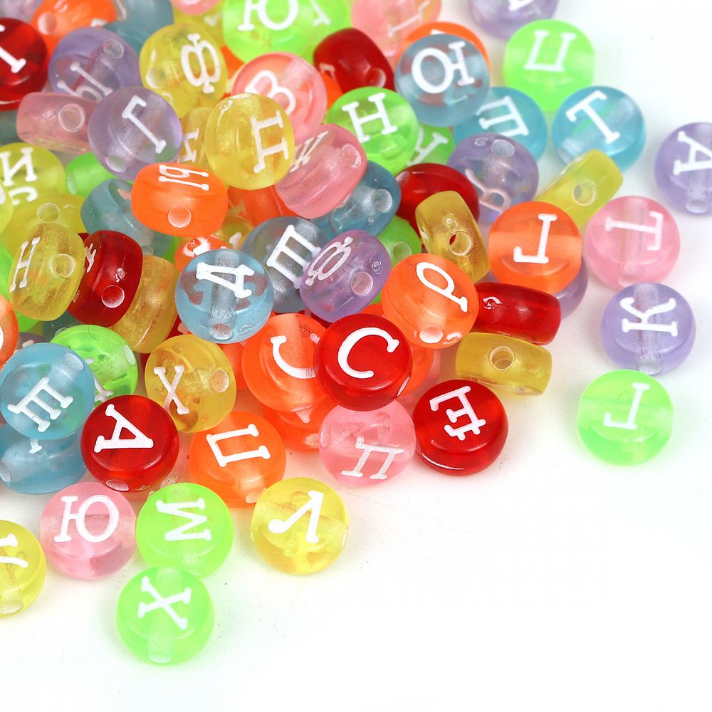 Бусины пластик набор буквы английские, M4H-B011, 500 г, Magic4Hobby