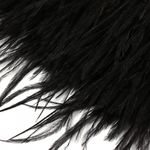 Перья на ленте декоративные Страус FBY-08-100 8см черный уп.2м