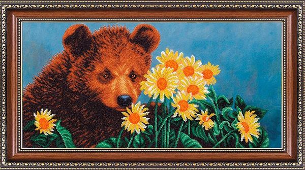 Набор для вышивания бисером Магия канвы, Мишутка 57х28 см