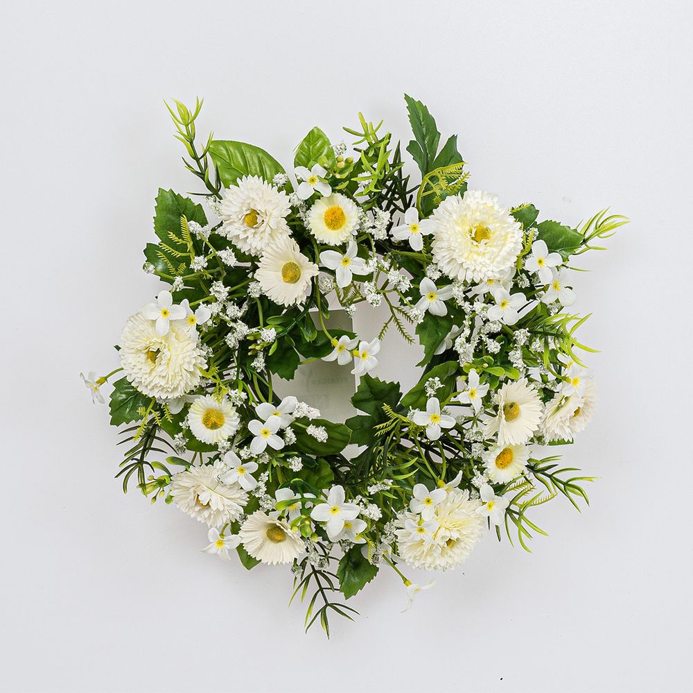 Венок декоративный Гипсофила 22 см, белый, пластик, Fiebiger Floristik /TOS/ Венок декоративный Гипсофила 22 см, белый, пластик, Fiebiger Floristik /TOS/