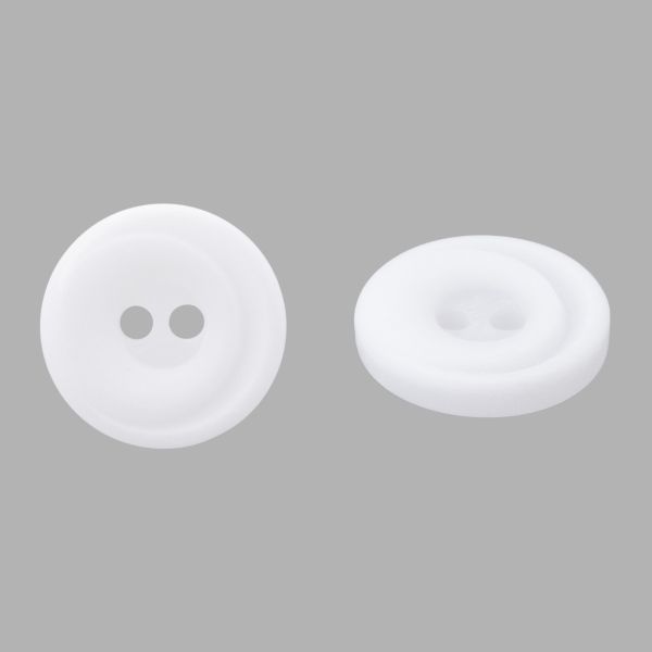 Пуговица 2 прокола 18L=11 мм, пластик, col.D белый, CN2857, 72 шт