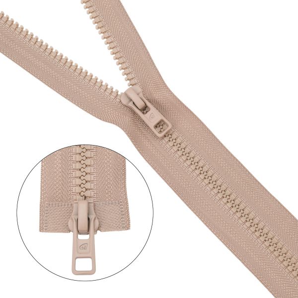 Молния трактор Arta Т6 (6 мм) 2 зам., разъем., 100 см, (2077), A128 бежевый, НОВЫЙ МАТОВЫЙ ЗАМОК, уп.50 штук